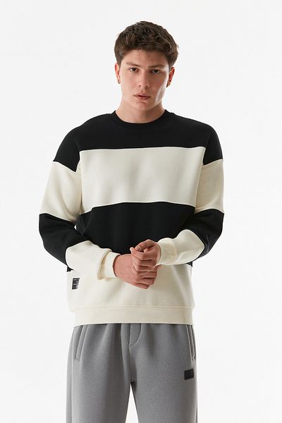 Fulla Moda Φούτερ Color Block Crew Neck