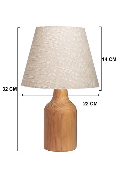 EFLIGHTDESIGN Wooden Lampshade Cream Pattern Modern Stylish Bedroom Living Room Table Lamp
