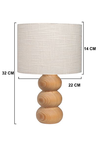 EFLIGHTDESIGN Wooden Lampshade Cream Pattern Modern Stylish Bedroom Living Room Table Lamp