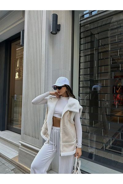 BESTELLA LİFE Zr Model Suede Fur Vest