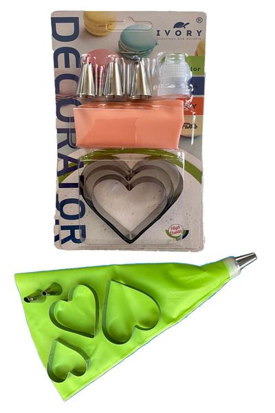 Hyd Pastry Cookie Shaping Cream Piping Bag Set 3 Cookie Cake Mold 3 Steel Tip Piping Bag