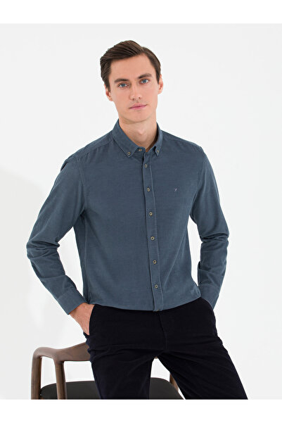 Cacharel Koyu Gri Slim Fit Uzun Kollu Gömlek 50257239-VR080