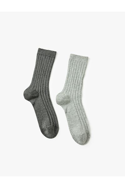 Koton Colorful Knitted Textured 2-Piece Sock Set