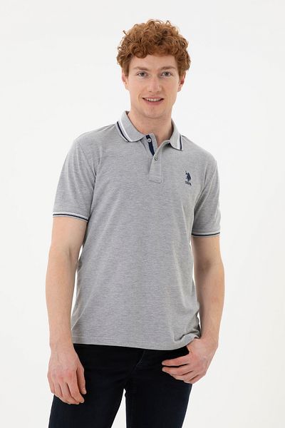 U.S. Polo Assn. Ανδρικό μπλουζάκι Grey Melange Basic - 50284639 -VR109