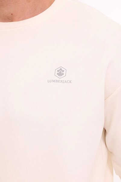 lumberjack Men's Sweat - Mb Sn75 Basic C Neck, 0 Collar, Ecru