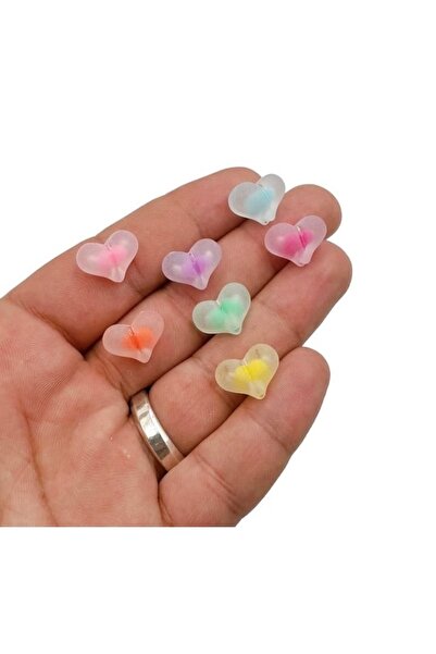 ella'nın çarşısı 20 bucăți de mărgele acrilice în formă de inimă