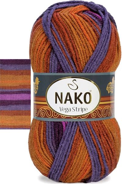 NAKO Πλεξούδα Vega Stripe Ebruli 83603