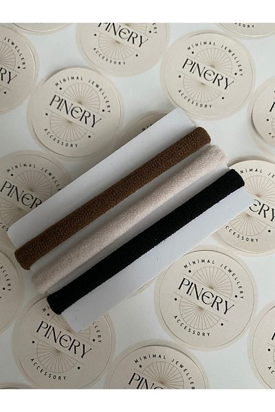 Pinery Jewels Γυναικείο Σετ 3 τεμαχίων πολύχρωμη λαστιχένια πόρπη