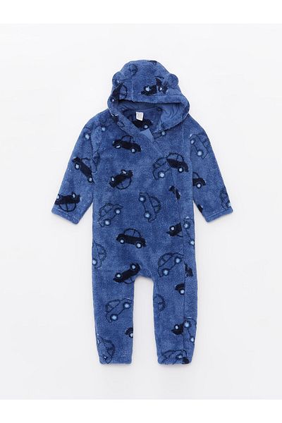 LC Waikiki Lw – Plüsch-Overall für Jungen mit Kapuze (0–12 Monate mit Stiefeletten, 12 Monate ohne Stiefeletten)
