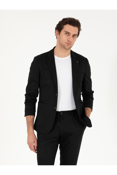 Cacharel Black Slim Fit Jacket 50265271-Vr046