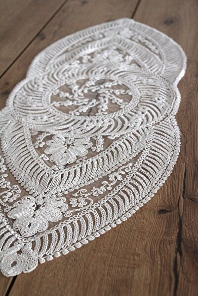 DDHOME Lace Cord Knitted Detail Table Runner Fiskos Cover 100X35 cm 1006-Mortaryvrlk