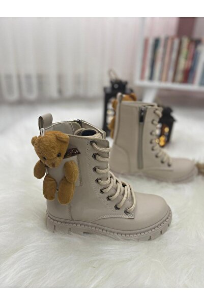 NevaYy collection Kız Çocuk Peluş Ayıcık Detaylı Bağcıklı ve Fermuarlı Bot