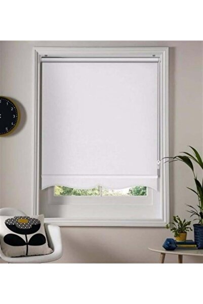 Özel Jaluzi Beyaz Mat Etek Dilimli Stor Perde