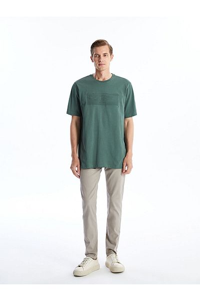 LC Waikiki Ανδρικό μπλουζάκι LW - Crew Neck με κοντό μανίκι με στάμπα χτενισμένο βαμβακερό