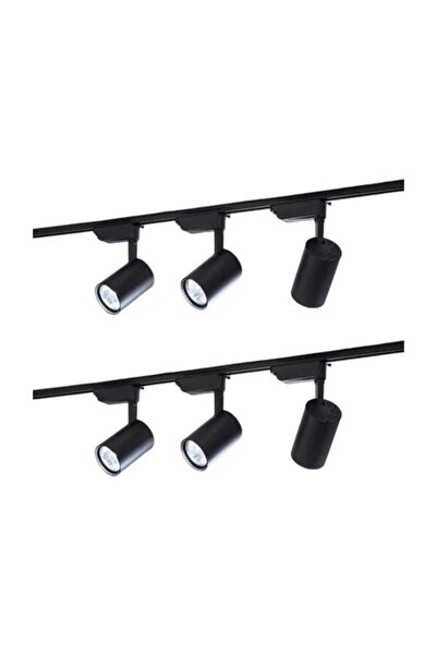 Led Deparsistem 30 W Ray Spot Vitrin Mağaza Armatürü Siyah Kasa 6'lı Beyaz Işık