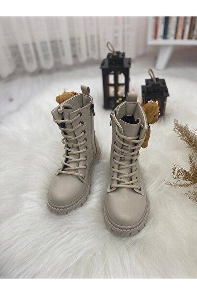 NevaYy collection Kız Çocuk Peluş Ayıcık Detaylı Bağcıklı ve Fermuarlı Bot