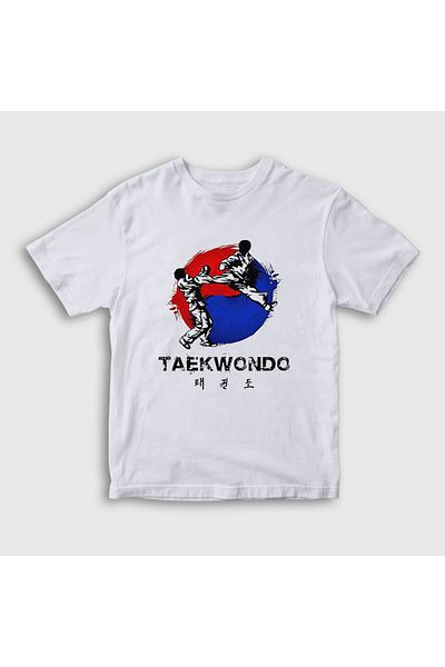 Presmono Unisex Παιδικό λευκό μπλουζάκι Dwit Chagi Taekwondo Ufc Mma Taekwondo 496872 ττ
