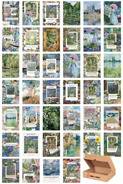 Anime Marketi Claude Monet Temalı Duvar Poster Seti - Claude Sanat Poster Set...