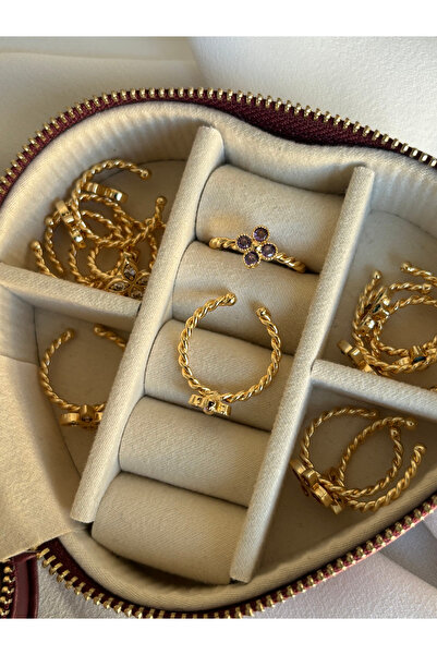 ringbox Mor Renkli Çıtır Çiçek Koleksiyon Yüzük