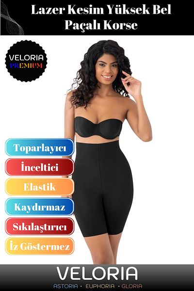 Veloria Premium Non-Marking Non-Slip Firming Gathering Women's Laser Cut High Waist Corset