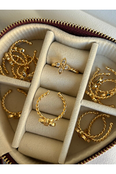 ringbox Gold Renkli Yonca Koleksiyon Yüzük