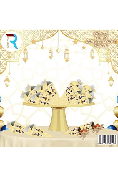 AKTEZ-EL 25 Adet Gold Parlak Şeker Lokumluk sünnet Mevlit Hediye Kutusu