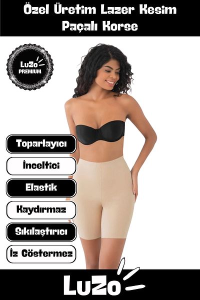 LuZo Premium Series Non-Marking Non-Slip Firming Gathering Shaping Laser Cut Leg Corset