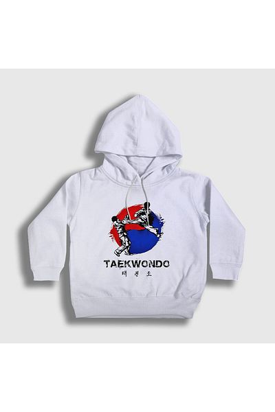 Presmono Hanorac alb cu glugă Taekwondo - Copii unisex, Dwit Chagi, Ufc Mma Taekwondo 496868 tt