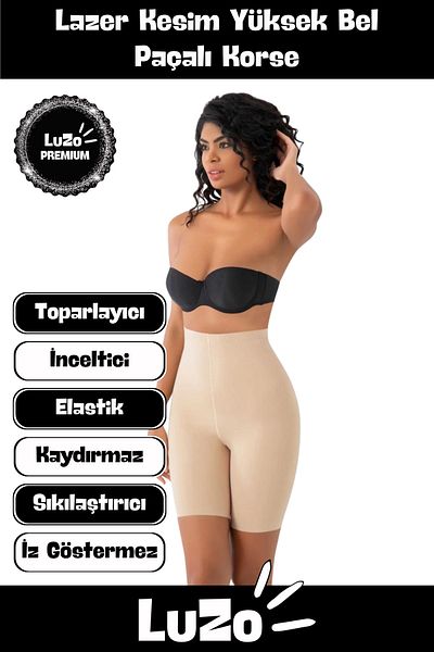 LuZo Premium Non-Marking Non-Slip Firming Gathering Women's Laser Cut High Waist Corset