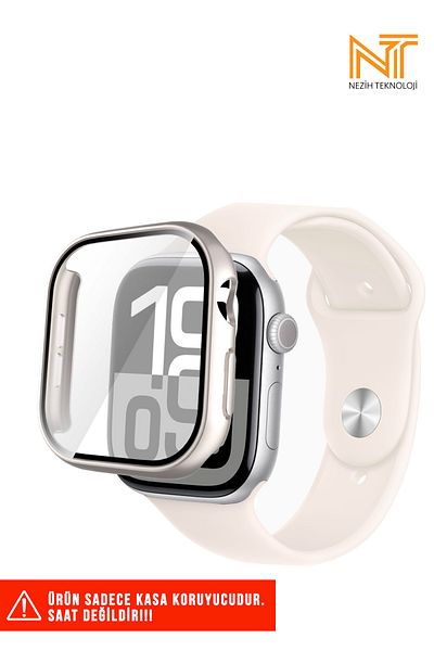 Nezih Case حافظة صلبة من البولي كربونات مقاس 42 ملم وواقي شاشة متوافق مع Apple Watch Series 10