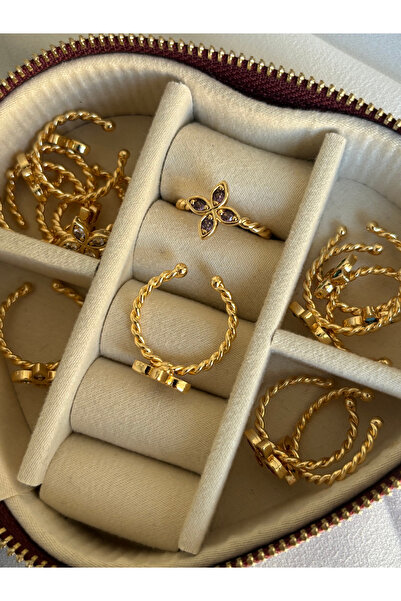 ringbox Mor Renkli Yonca Koleksiyon Yüzük