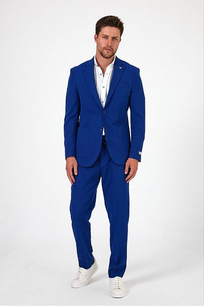 Savira Slimfit ανδρικό αθλητικό κοστούμι μονό γιακά drop 6 πλεκτό ύφασμα