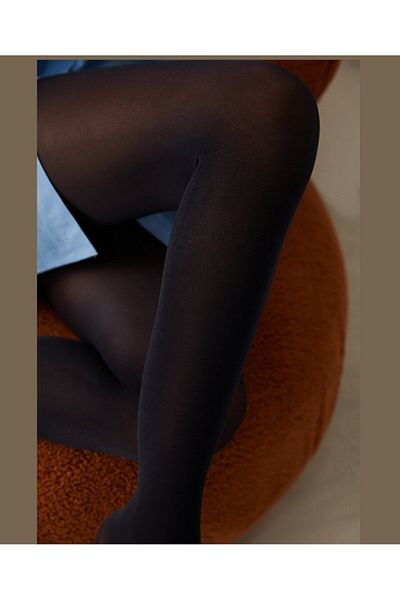 İntive Lingerie Penti 40 Den Micro Matte - Тъмносини непрозрачни чорапогащи с мрежест връх