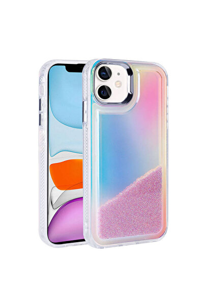 zore iPhone 12 Case Colorful Back Surface Bead Design Sand Cover with Airbag ...