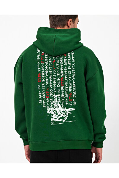 Uniquetex Vek Gokturk Alphabet Special Design Φούτερ με κουκούλα με κουκούλα με τουρκική στάμπα