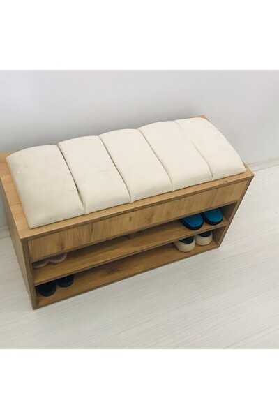 EKOÇ WOOD DESİNG Rengibiz Ayakkabılık Puflu Minderli Sandıklı