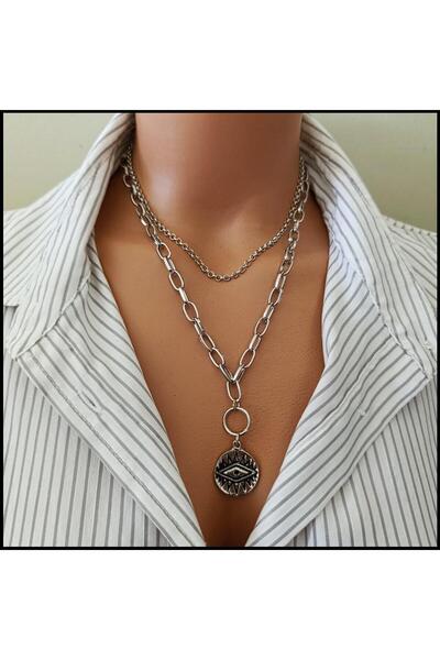 Bijustore Horusun Gözü İkili Kadın Kolye