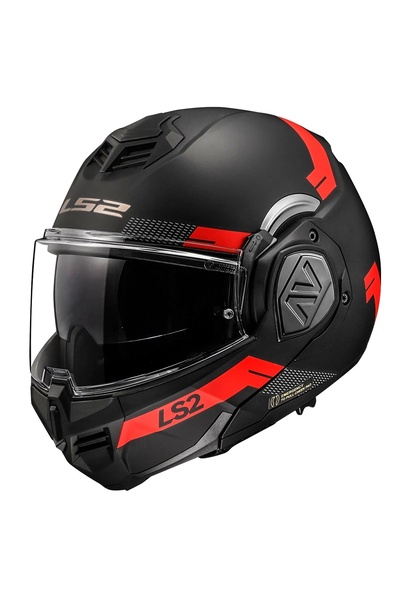 LS2 ADVANT BEND MAT SİYAH-KIRMIZI KASK