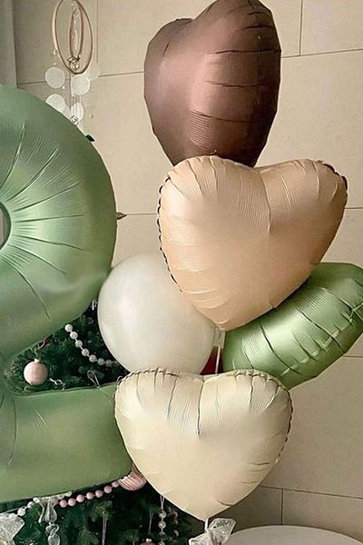 Atölye Mi Retro Cream Heart Foil Balloon 18"