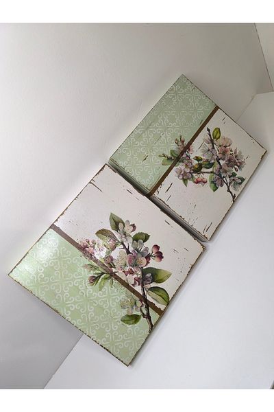 IremTasarimAtolyesi Wooden Panel 2-Piece Wall Decoration Products