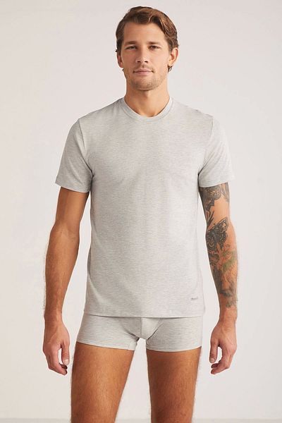 Kom James Crew Neck 2-Piece Men's T-Shirt - Gray