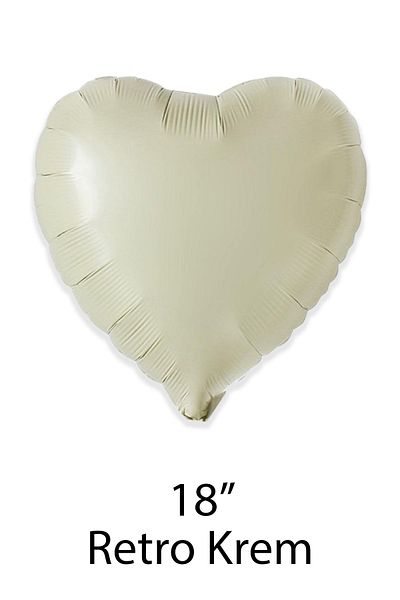 Atölye Mi Retro Cream Heart Foil Balloon 18"
