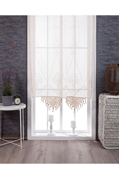 İrem Home Makrome Zincir Desenli Tül Buldan Perdesi - Zarif ve Modern Tasarım...