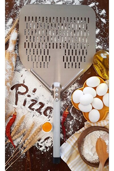 GNS 33 cm Ev Tipi Mini Alüminyum Pizza Fırın Küreği 33 cm Delikli Model