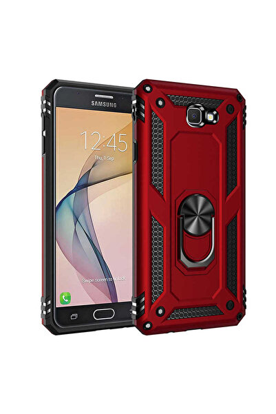 Hatreds Galaxy J7 Prime Kılıf Yüzüklü Standlı Zırhlı Darbe Emici Askeri Korum...