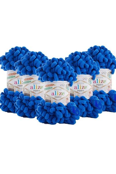 Alize Πλεκτό Χειροποίητο Κλωστή 5 Συσκευασία - 141 Saks Blue - 100 γρ. 9 Mt. Σχοινί πλεξίματος δακτύλων
