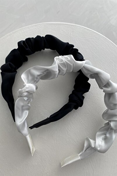 mylove Black Satin Crown - Gathered