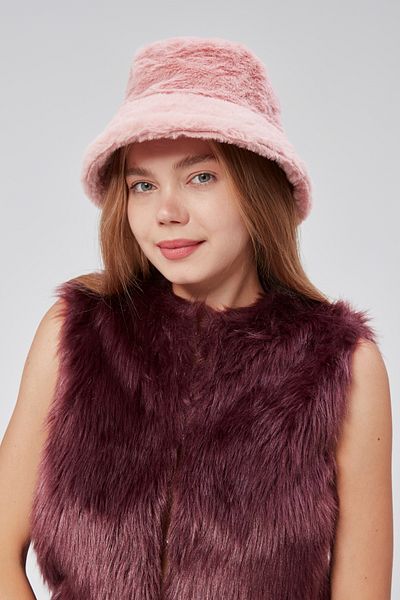 derikem Plush Bucket Women's Fisherman's Hat Soft and Furry Women's Hat