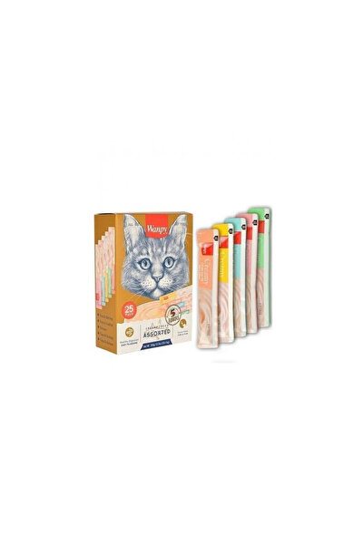 Wanpy Karışık Sıvı Kedi Ödül Maması 25x14gr - Kedi/köpek Ödül Maması Yedirme ...