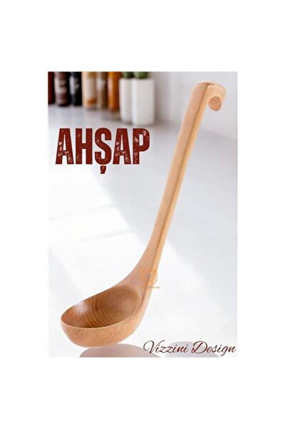 SFL Toptan Perakende مغرفة خشبية 28 سم تصميم فيزيني - SFL9974-4715